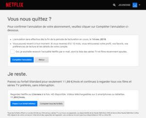 Comment annuler un abonnement netflix étape 3