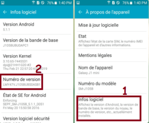 Activation du débogage USB sur un périphérique Android